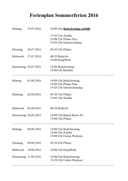 Ferienplan Sommerferien 2016