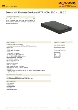 Delock 2.5″ Externes Gehäuse SATA HDD / SSD > USB 3.0