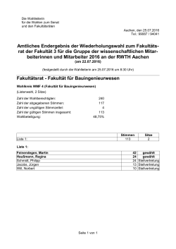 amtliche Endergebnis - RWTH Aachen University