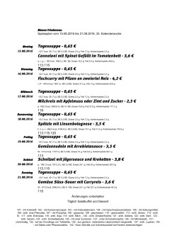 Speiseplan vom 15.08.