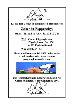 Zelten in Poppencity! - Center Pöppinghausen