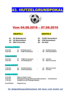 Spielplan 2016 - Spvgg Rothengrund/Gunzenbach