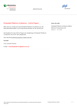 Embedded Platforms Conference – Call for Papers