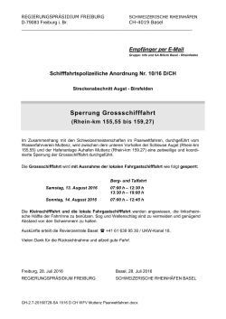Sperrung Grossschifffahrt - Schweizerische Rheinhäfen