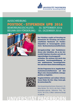 Plakat Postdoc-Stipendien 2016