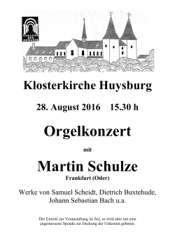 Orgelkonzert Martin Schulze