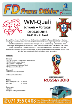 Schweiz – Portugal DI 06.09.2016