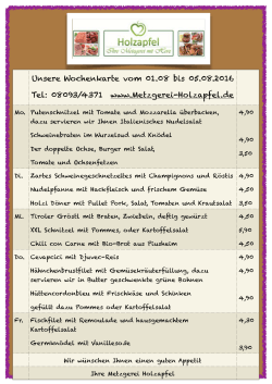 Wochenkarte KW 31-2016 - Metzgerei Holzapfel GmbH
