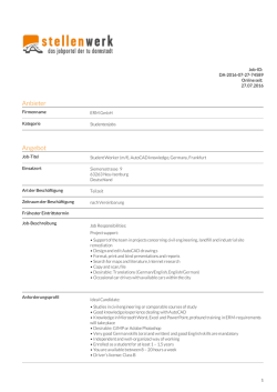 Student Worker (m/f), AutoCAD knowledge, Germany, Frankfurt