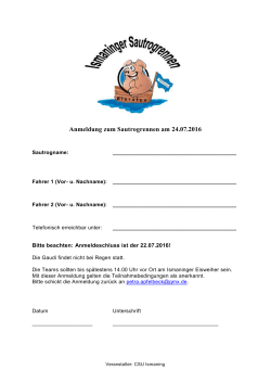 Anmeldung zum Sautrogrennen am 24.07.2016