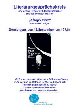 Literaturkreis: Flughunde / Freundeskreis der Bücherei Weil im