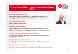 Steckbrief Dr. Hans-Christoph Eichert, Leistung