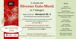 Haben Sie Silvester schon was vor? - hier ist unser