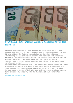 Staatsanleihen: Sachsen-Anhalts Machenschaften