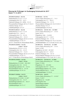 Prüfungsplan SM bis 2017