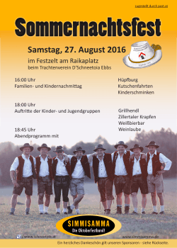 Samstag, 27. August 2016 - Trachtenverein Schneetoia Ebbs