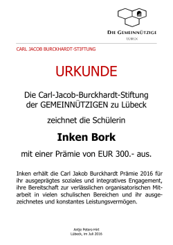 urkunde - Carl-Jacob-Burckhardt