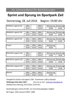 Hier geht`s zum Zeitplan &raquo;Spint und Sprung im Sportpark 2016