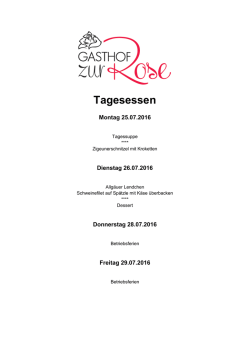 Tagesessen - Gasthof zur Rose