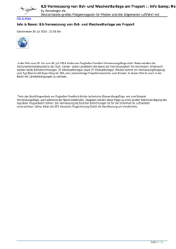 ILS-Vermessung von Ost- und Westwetterlage am