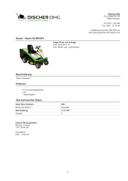 Etesia - Hydro 80 MKHP3 Beschreibung Features