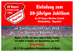 Flyer zum 20. Jubiläum - FCBayern Fanclub Kirchenbirkig