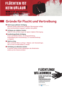 Gr&uuml;nde f&uuml;r Flucht und Vertreibung