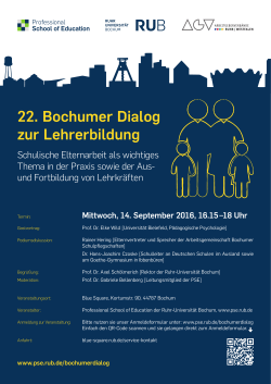 22. Bochumer Dialog zur Lehrerbildung