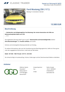 Ford Mustang 250 (1972) 13.500 EUR