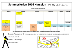 Sommerferien 2016 Kursplan KW 32 / 08.