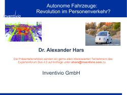 Autonome Fahrzeuge: Revolution im Personenverkehr? Dr
