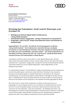 Einstieg bei Inkubator: Audi macht Startups und Kunden fit