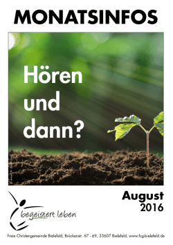 H&ouml;ren und dann? - Freie Christengemeinde Bielefeld