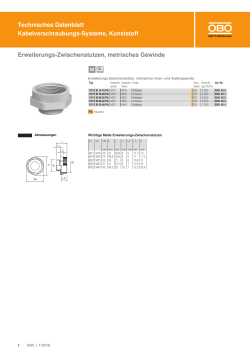 Technisches Datenblatt Kabelverschraubungs