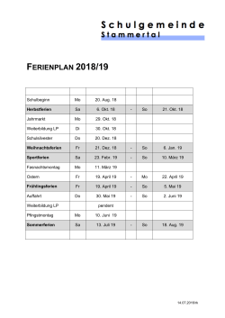 ferienplan 2018/19 - Schule Stammertal