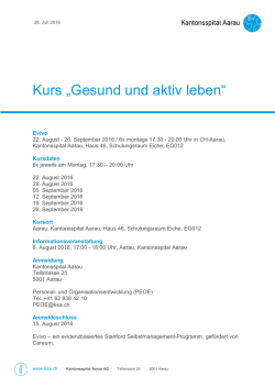 Informationsblatt EVIVO "gesund und aktiv leben"