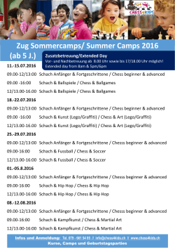 Zug Sommercamps/ Summer Camps 2016