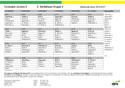 Turnierplan Junioren E 2. Stärkeklasse Gruppe 6