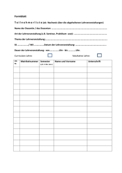 Teilnehmerliste Lehre