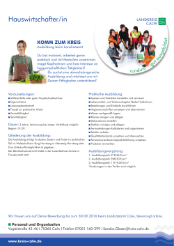 Hauswirtschafter/in