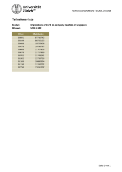 Implications of BEPS on company taxation in Singapore