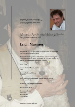 Erich Massner - Bestattung Neumayr