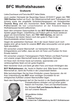 Juli 2016 - BCF Wolfratshausen Fu&szlig;ball