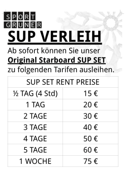 SUP Verleih - Sport Gruner Konstanz