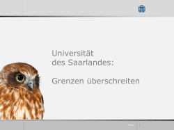 Die Universität des Saarlandes im Überblick