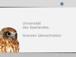 Die Universit&auml;t des Saarlandes im &Uuml;berblick