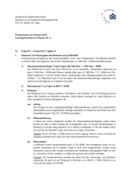 Lehrstuhl für Bürgerliches Recht, deutsche und europäische