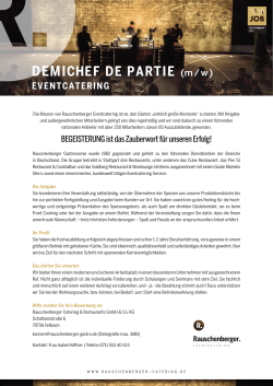 DEMICHEF DE PARTIE (m/w) - Rauschenberger Catering