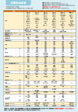 診療担当医表