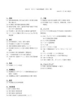 2016 年 対インド政府建議書（項目一覧） 2016 年 7 月 26 日提出 1